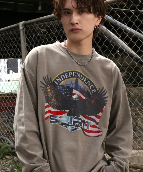 improves(インプローブス)の「【SIDEWAY STANCE】ピグメント加工 オリジナルプリント 長袖Tシャツ(Tシャツ/カットソー・メンズ・ブラック系/ブラウン系1/ブラウン系/ブラック/ブラック系1/ブラウン・X-LARGE/LARGE/MEDIUM/SMALL)」の4枚目の写真