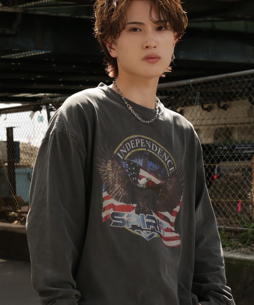 improves(インプローブス)の「【SIDEWAY STANCE】ピグメント加工 オリジナルプリント 長袖Tシャツ(Tシャツ/カットソー・メンズ・ブラック系/ブラウン系1/ブラウン系/ブラック/ブラック系1/ブラウン・X-LARGE/LARGE/MEDIUM/SMALL)」の1枚目の写真