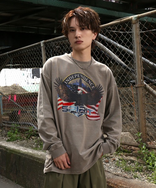 improves(インプローブス)の「【SIDEWAY STANCE】ピグメント加工 オリジナルプリント 長袖Tシャツ(Tシャツ/カットソー・メンズ・ブラック系/ブラウン系1/ブラウン系/ブラック/ブラック系1/ブラウン・X-LARGE/LARGE/MEDIUM/SMALL)」の9枚目の写真