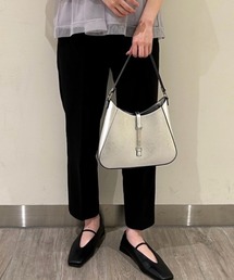 【美品】Mila Owen ビジューバッグ パーティバック　シルバー メッシュバケットトートバッグ(トートバッグ)｜バッグ｜Mila