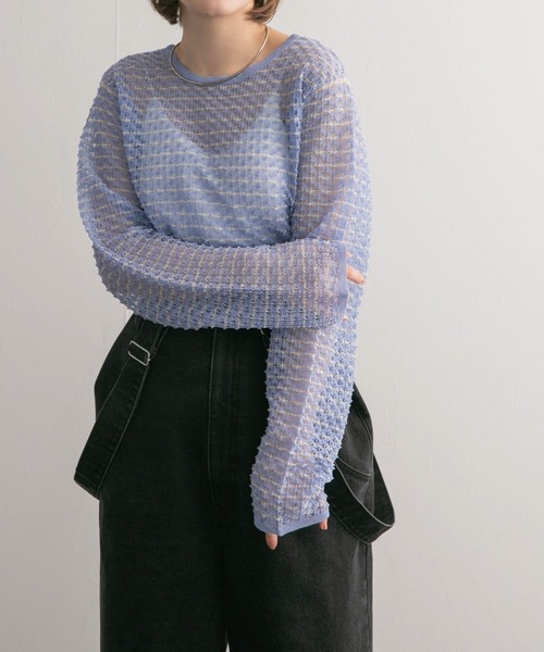 【セール】2WAYポコポコシアーニット（ニット/セーター）｜KBF（ケイビーエフ）