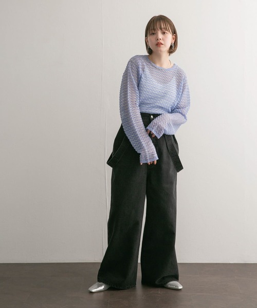 【セール】2WAYポコポコシアーニット（ニット/セーター）｜KBF（ケイビーエフ）