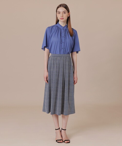 MACKINTOSH LONDON（マッキントッシュ ロンドン）の「【エクラ掲載】シアーコットンナイロンブラウス（シャツ/ブラウス・レディース・ライトブルー/ベージュ/ネイビー・38）」の4枚目の写真