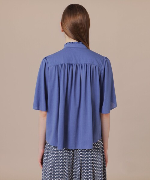 MACKINTOSH LONDON（マッキントッシュ ロンドン）の「【エクラ掲載】シアーコットンナイロンブラウス（シャツ/ブラウス・レディース・ライトブルー/ベージュ/ネイビー・38）」の9枚目の写真