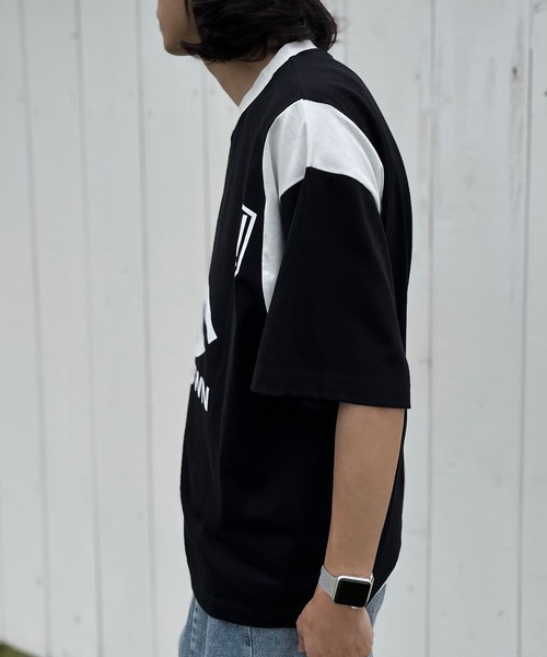 CIAOPANIC（チャオパニック）の「【ユニセックス】切替フットボールTシャツ（Tシャツ/カットソー・レディース・ブルー/ブラック/ピンク/ホワイト・FREE）」の13枚目の写真