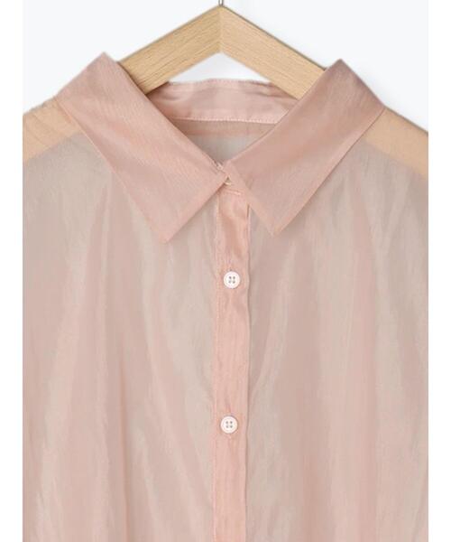 ehka sopo（エヘカソポ）の「袖2wayビッグシアーシャツ（シャツ/ブラウス・レディース・サックスブルー/グレー/オフホワイト/グリーン/ピンク・F）」の21枚目の写真