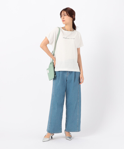 COMME CA ISM(コムサイズム)の「速乾 箔プリント ロゴ 半袖Tシャツ(Tシャツ/カットソー・レディース・ブラック/ホワイト/サックスブルー/ブルー・SMALL/MEDIUM/LARGE)」の7枚目の写真