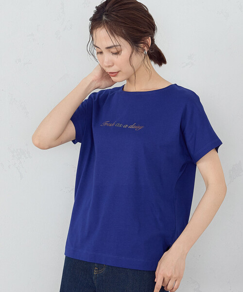 COMME CA ISM(コムサイズム)の「速乾 箔プリント ロゴ 半袖Tシャツ(Tシャツ/カットソー・レディース・ブラック/ホワイト/サックスブルー/ブルー・SMALL/MEDIUM/LARGE)」の11枚目の写真