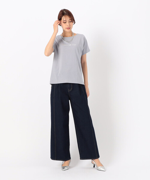 COMME CA ISM(コムサイズム)の「速乾 箔プリント ロゴ 半袖Tシャツ(Tシャツ/カットソー・レディース・ブラック/ホワイト/サックスブルー/ブルー・SMALL/MEDIUM/LARGE)」の12枚目の写真