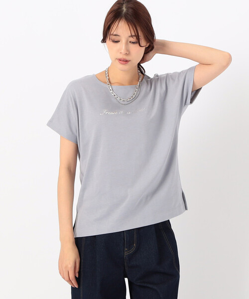 COMME CA ISM(コムサイズム)の「速乾 箔プリント ロゴ 半袖Tシャツ(Tシャツ/カットソー・レディース・ブラック/ホワイト/サックスブルー/ブルー・SMALL/MEDIUM/LARGE)」の13枚目の写真