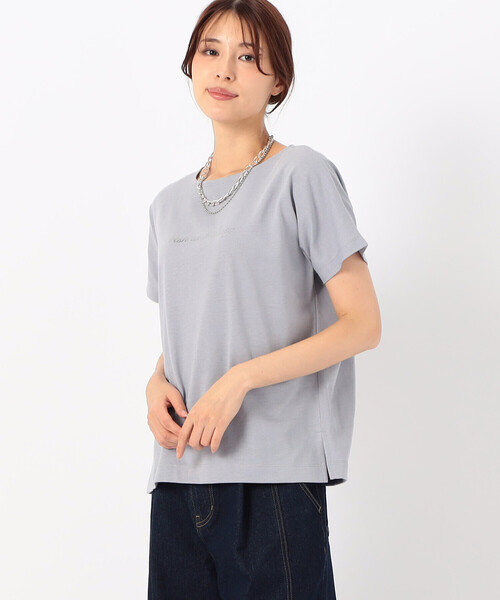 COMME CA ISM(コムサイズム)の「速乾 箔プリント ロゴ 半袖Tシャツ(Tシャツ/カットソー・レディース・ブラック/ホワイト/サックスブルー/ブルー・SMALL/MEDIUM/LARGE)」の5枚目の写真