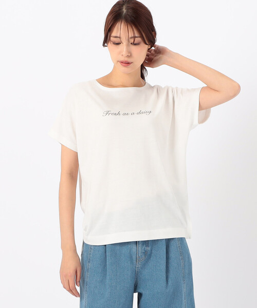 COMME CA ISM(コムサイズム)の「速乾 箔プリント ロゴ 半袖Tシャツ(Tシャツ/カットソー・レディース・ブラック/ホワイト/サックスブルー/ブルー・SMALL/MEDIUM/LARGE)」の6枚目の写真