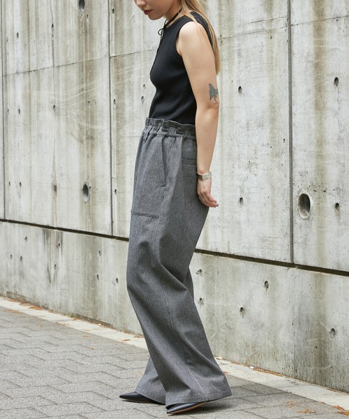 Firsthand（ファーストハンド）の「Firsthand/ファーストハンド バックオープンオールインワン / ノースリーブ / ワイドイージーパンツ（つなぎ/オールインワン・レディース・ブラック/グレー・FREE）」の5枚目の写真