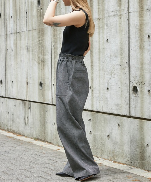 Firsthand（ファーストハンド）の「Firsthand/ファーストハンド バックオープンオールインワン / ノースリーブ / ワイドイージーパンツ（つなぎ/オールインワン・レディース・ブラック/グレー・FREE）」の6枚目の写真