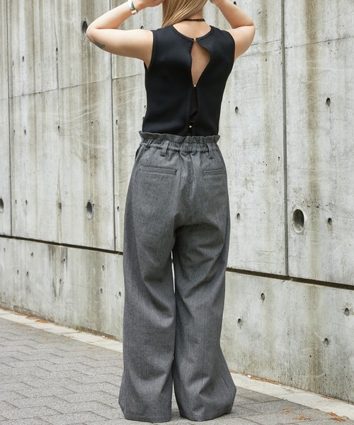 Firsthand（ファーストハンド）の「Firsthand/ファーストハンド バックオープンオールインワン / ノースリーブ / ワイドイージーパンツ（つなぎ/オールインワン・レディース・ブラック/グレー・FREE）」の7枚目の写真