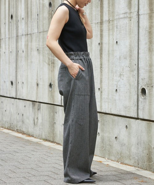 Firsthand（ファーストハンド）の「Firsthand/ファーストハンド バックオープンオールインワン / ノースリーブ / ワイドイージーパンツ（つなぎ/オールインワン・レディース・ブラック/グレー・FREE）」の10枚目の写真