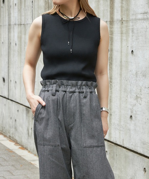 Firsthand（ファーストハンド）の「Firsthand/ファーストハンド バックオープンオールインワン / ノースリーブ / ワイドイージーパンツ（つなぎ/オールインワン・レディース・ブラック/グレー・FREE）」の11枚目の写真