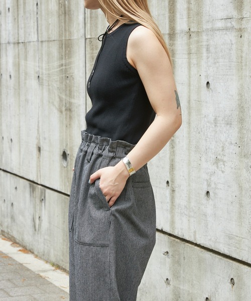 Firsthand（ファーストハンド）の「Firsthand/ファーストハンド バックオープンオールインワン / ノースリーブ / ワイドイージーパンツ（つなぎ/オールインワン・レディース・ブラック/グレー・FREE）」の12枚目の写真