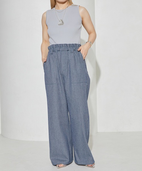 Firsthand（ファーストハンド）の「Firsthand/ファーストハンド バックオープンオールインワン / ノースリーブ / ワイドイージーパンツ（つなぎ/オールインワン・レディース・ブラック/グレー・FREE）」の22枚目の写真