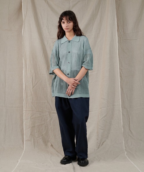 ONCILY(オンシェリー)の「HEART JACQUARD MESH SHIRT / ハートジャガードメッシュシャツ(シャツ/ブラウス・メンズ・グリーン/ブラック/ネイビー・SMALL/MEDIUM/LARGE)」の17枚目の写真