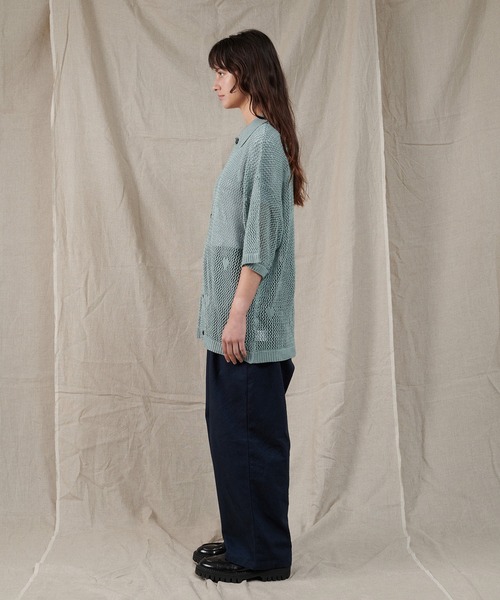 ONCILY(オンシェリー)の「HEART JACQUARD MESH SHIRT / ハートジャガードメッシュシャツ(シャツ/ブラウス・メンズ・グリーン/ブラック/ネイビー・SMALL/MEDIUM/LARGE)」の15枚目の写真
