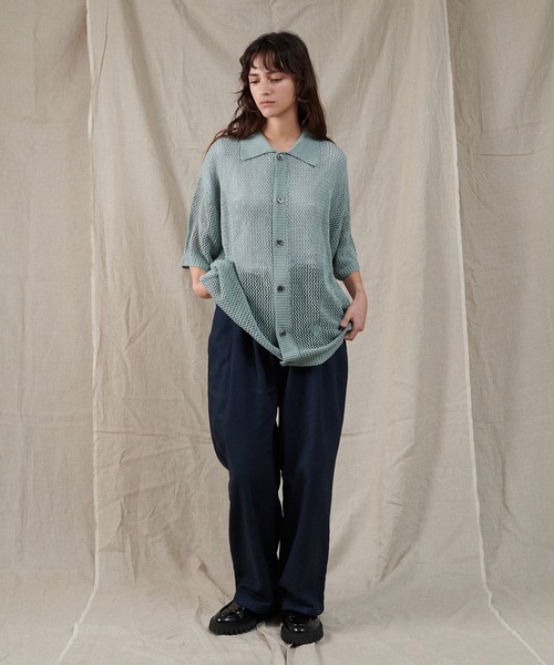 ONCILY(オンシェリー)の「HEART JACQUARD MESH SHIRT / ハートジャガードメッシュシャツ(シャツ/ブラウス・メンズ・グリーン/ブラック/ネイビー・SMALL/MEDIUM/LARGE)」の16枚目の写真