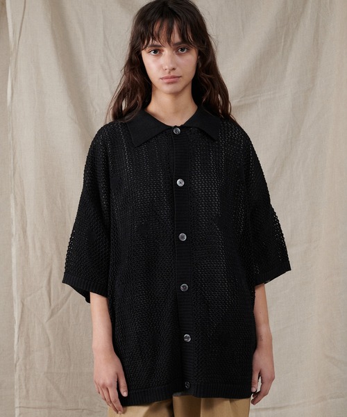 ONCILY(オンシェリー)の「HEART JACQUARD MESH SHIRT / ハートジャガードメッシュシャツ(シャツ/ブラウス・メンズ・グリーン/ブラック/ネイビー・SMALL/MEDIUM/LARGE)」の11枚目の写真