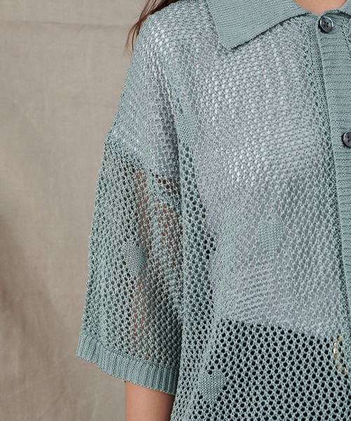ONCILY(オンシェリー)の「HEART JACQUARD MESH SHIRT / ハートジャガードメッシュシャツ(シャツ/ブラウス・メンズ・グリーン/ブラック/ネイビー・SMALL/MEDIUM/LARGE)」の18枚目の写真