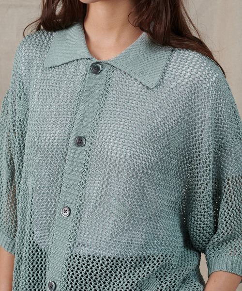 ONCILY(オンシェリー)の「HEART JACQUARD MESH SHIRT / ハートジャガードメッシュシャツ(シャツ/ブラウス・メンズ・グリーン/ブラック/ネイビー・SMALL/MEDIUM/LARGE)」の19枚目の写真