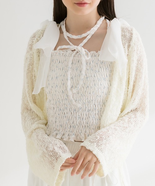 OLIVE des OLIVE（オリーブデオリーブ）の「肩リボンチョーカーキャミソール　1041060880（キャミソール・レディース・その他/ブラック/オフホワイト/ピンク・FREE）」の12枚目の写真