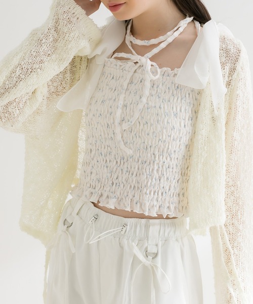 OLIVE des OLIVE（オリーブデオリーブ）の「肩リボンチョーカーキャミソール　1041060880（キャミソール・レディース・その他/ブラック/オフホワイト/ピンク・FREE）」の11枚目の写真