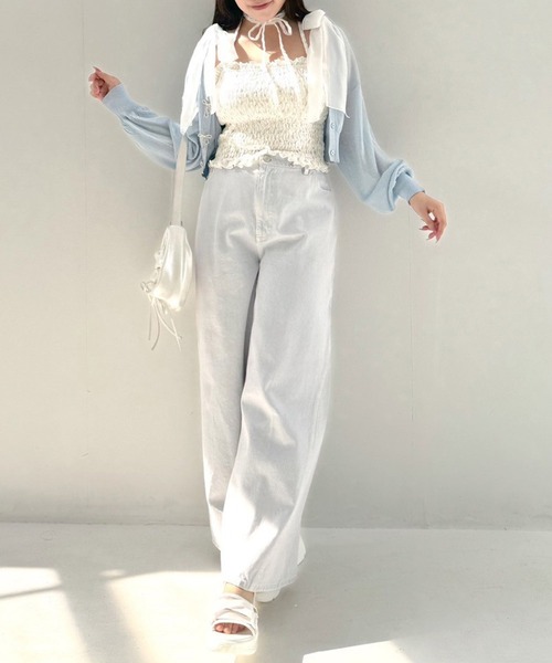 OLIVE des OLIVE（オリーブデオリーブ）の「肩リボンチョーカーキャミソール　1041060880（キャミソール・レディース・その他/ブラック/オフホワイト/ピンク・FREE）」の16枚目の写真