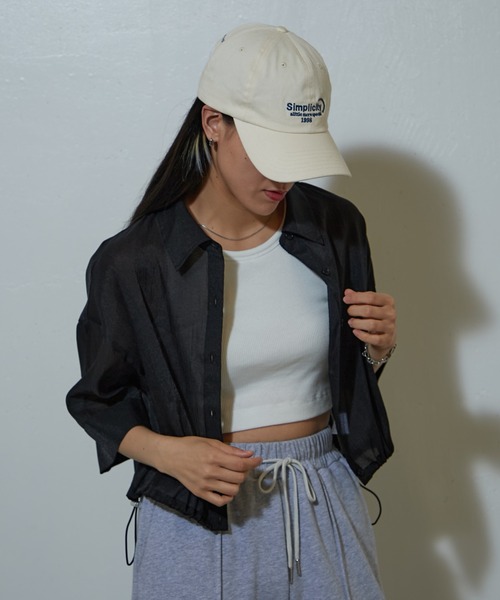 COLONY 2139(コロニートゥーワンスリーナイン)の「シアー裾ドロストクロップドシャツ(シャツ/ブラウス・レディース・サックスブルー/ブラック/グレー/オフホワイト・FREE)」の14枚目の写真