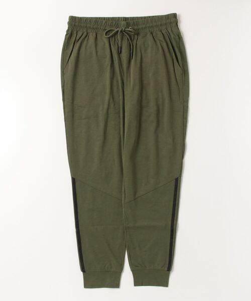 セール】速乾ドライストレッチ 無地 ラインデザインジョガーパンツ