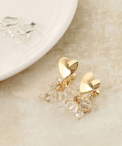 MAJESTIC LEGON（マジェスティックレゴン）の「ハート×クリアイヤリング（イヤリング・レディース・A/ゴールド/シルバー・FREE）」の3枚目の写真