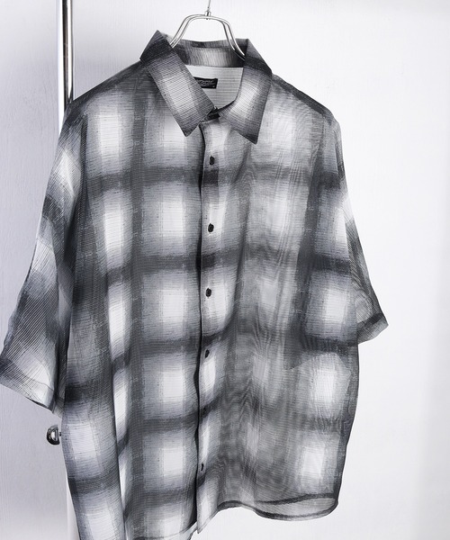 WESTSEA(ウエストシー)の「半袖 ドルマン シアーシャツ オーバーサイズ(シャツ/ブラウス・メンズ・ブルー/ブラック系その他/ブラック系その他3/ブラック/ブラック系その他2/チャコール/ブルー系その他/ブラック系その他5/ブラック系その他4・L/M)」の14枚目の写真