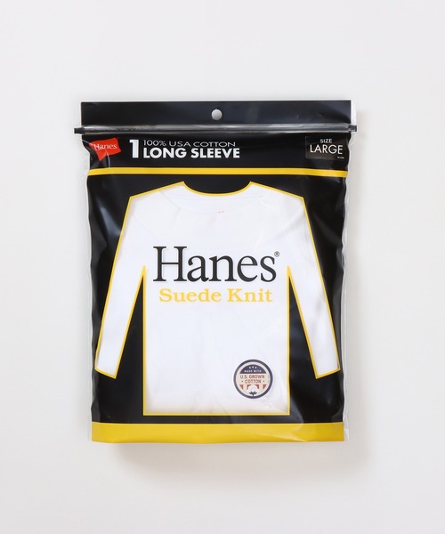 HANES(ヘインズ)の「【Hanes/ヘインズ】メンズ クルーネックロングスリーブ(Tシャツ/カットソー・メンズ・ブラック/ホワイト・LARGE/X-LARGE/MEDIUM)」の6枚目の写真