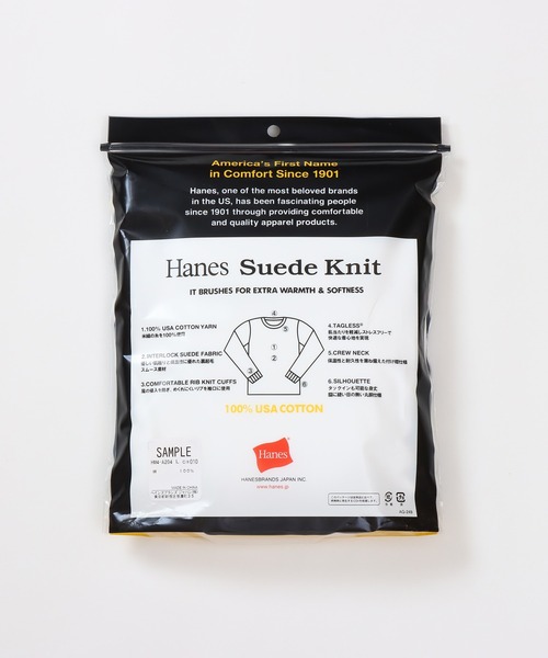 HANES(ヘインズ)の「【Hanes/ヘインズ】メンズ クルーネックロングスリーブ(Tシャツ/カットソー・メンズ・ブラック/ホワイト・LARGE/X-LARGE/MEDIUM)」の7枚目の写真