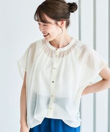le.coeur blanc | 《手洗い可能》シアーギャザー2WAYブラウス(シャツ/ブラウス)