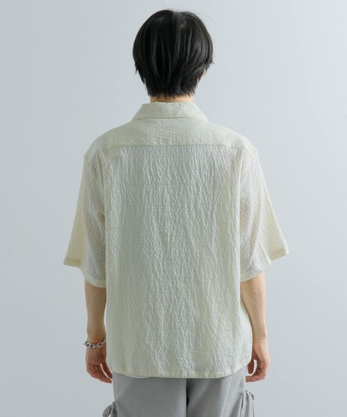 SENSE OF PLACE by URBAN RESEARCH（センスオブプレイスバイアーバンリサーチ）の「シアーレースドローコードオープンカラーシャツ（シャツ/ブラウス・メンズ・アイボリー/ネイビー/オレンジ・MEDIUM/LARGE）」の13枚目の写真