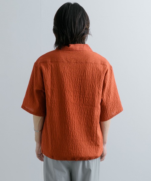 SENSE OF PLACE by URBAN RESEARCH（センスオブプレイスバイアーバンリサーチ）の「シアーレースドローコードオープンカラーシャツ（シャツ/ブラウス・メンズ・アイボリー/ネイビー/オレンジ・MEDIUM/LARGE）」の16枚目の写真