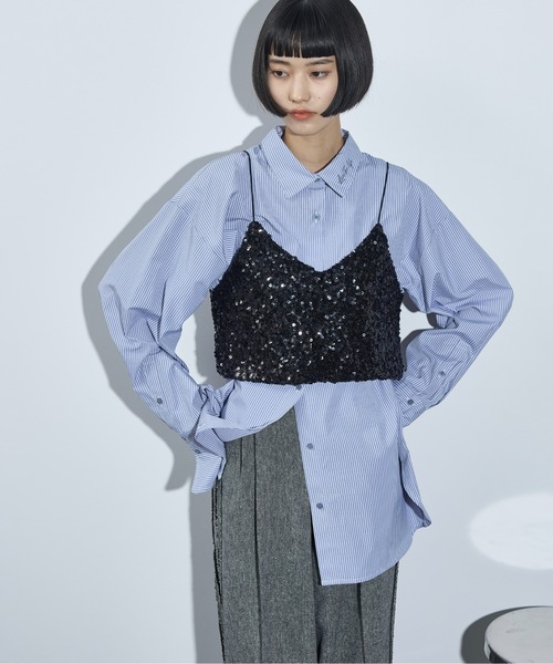THE YOn(ザヨン)の「スパンコールキャミビスチェ(ベスト・レディース・ブラック/シルバー・FREE)」の12枚目の写真