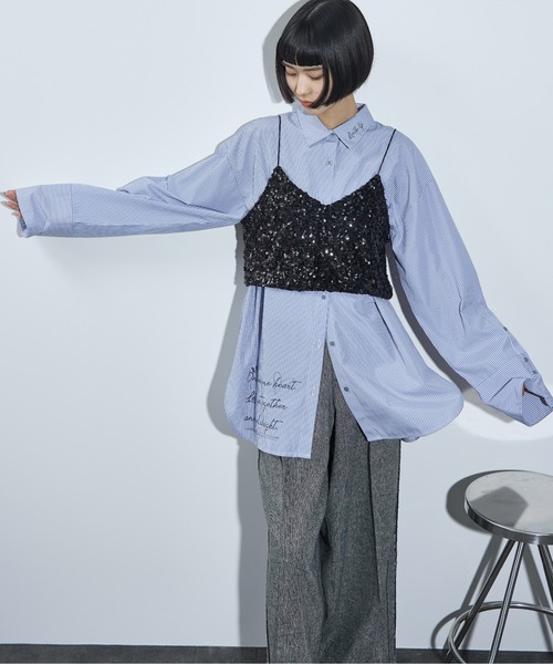 THE YOn(ザヨン)の「スパンコールキャミビスチェ(ベスト・レディース・ブラック/シルバー・FREE)」の14枚目の写真