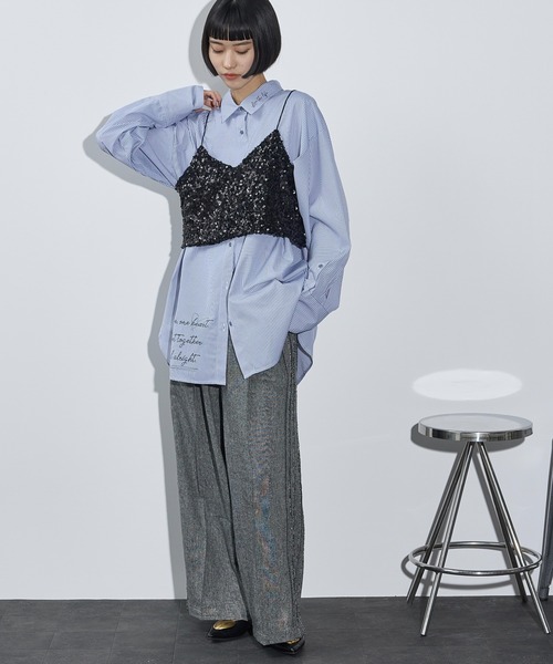 THE YOn(ザヨン)の「スパンコールキャミビスチェ(ベスト・レディース・ブラック/シルバー・FREE)」の18枚目の写真