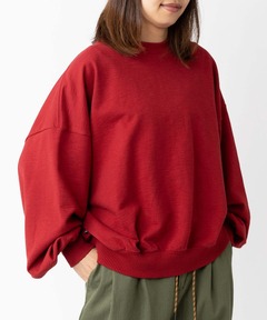 ブロックインレーボリュームスリーブクルーネック