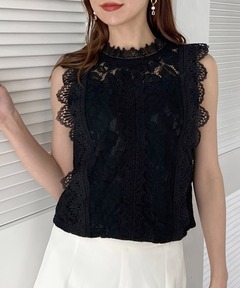 J.S.luxeラックスコットンレーストップス新品 コットンレース切替トップス | レディース服・レディース