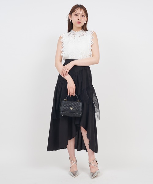 ROYAL PARTY(ロイヤルパーティー)の「レースノースリーブカットトップス(Tシャツ/カットソー・レディース・ブラック/オフホワイト/ピンク・FREE)」の20枚目の写真