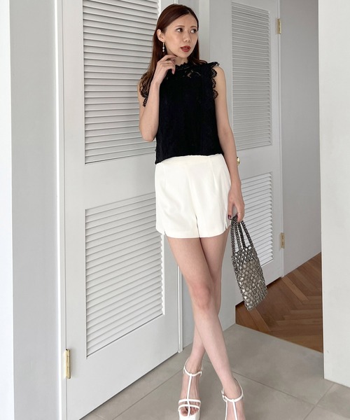 ROYAL PARTY(ロイヤルパーティー)の「レースノースリーブカットトップス(Tシャツ/カットソー・レディース・ブラック/オフホワイト/ピンク・FREE)」の5枚目の写真