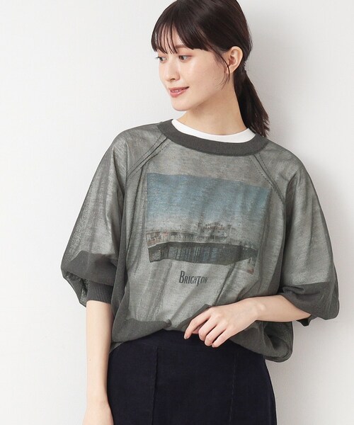 Dessin（デッサン）の「◆【洗える】シースルーニット（XS～L）（ニット/セーター・レディース・ホワイト系/チャコールグレー/ブラック・00/01/02/03）」の3枚目の写真