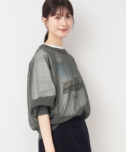 Dessin（デッサン）の「◆【洗える】シースルーニット（XS～L）（ニット/セーター・レディース・ホワイト系/チャコールグレー/ブラック・00/01/02/03）」の13枚目の写真